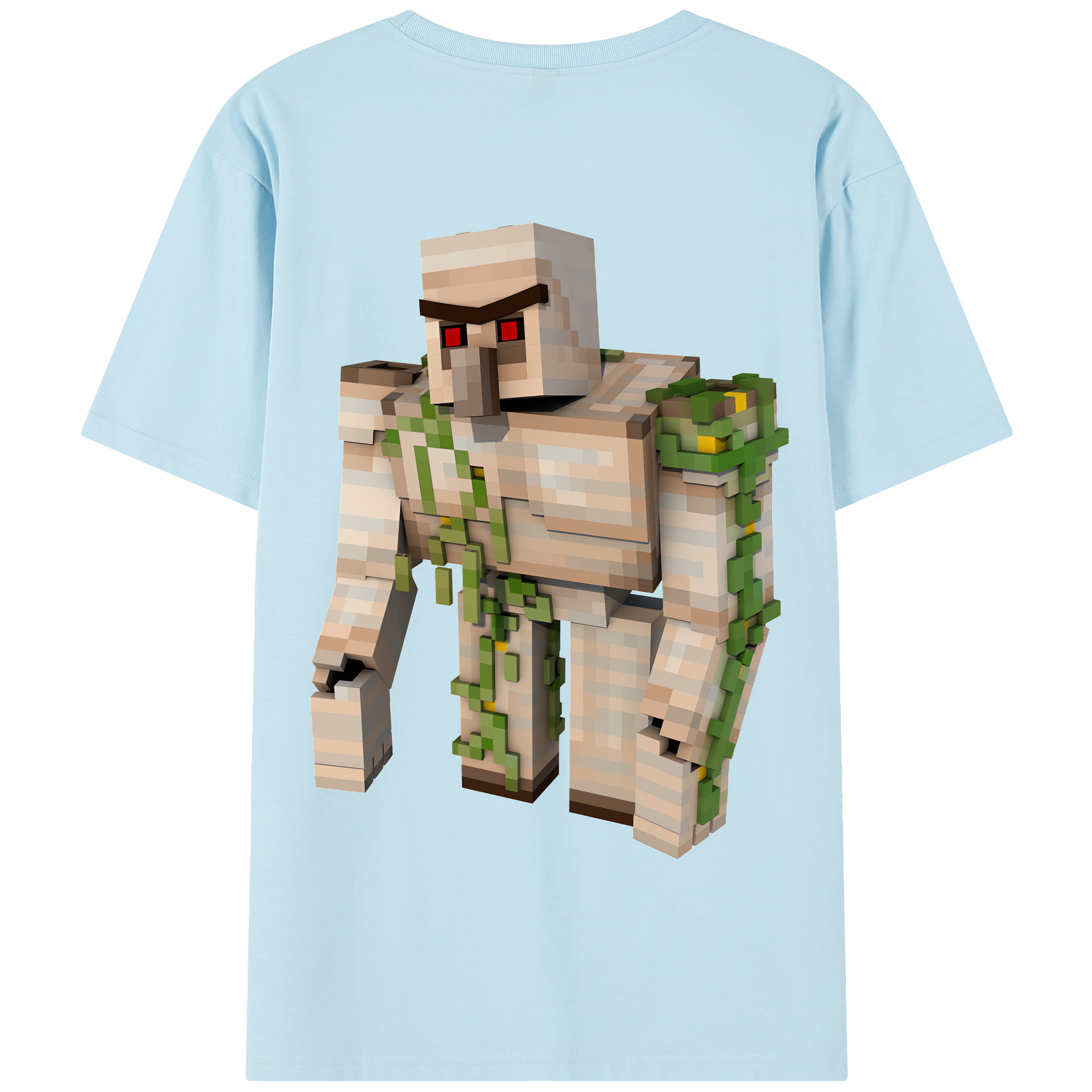 （画像用） マインクラフト ブロックの世界 Minecraft MC Block world 綿100％半袖Tシャツ（背面プリント）